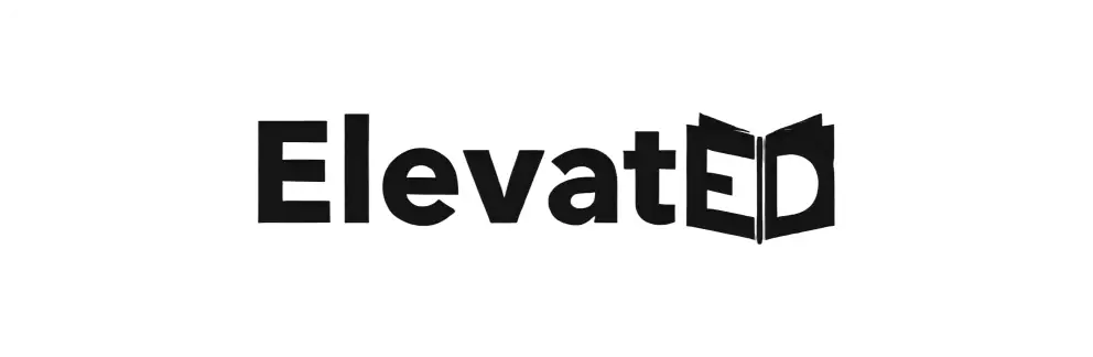 ElevateD logo with open book icon for Solutions page.